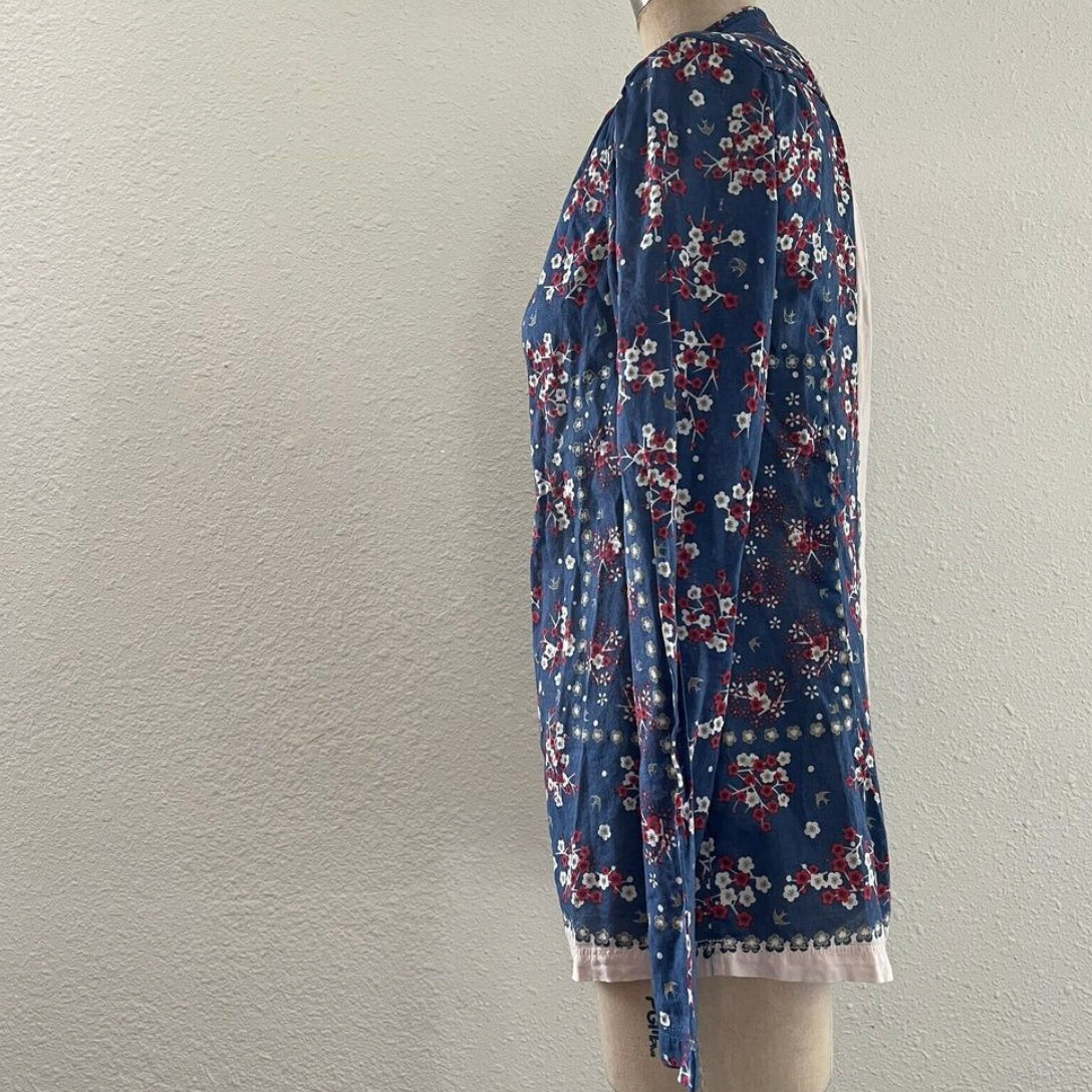 Paul & Joe Sister Blue Floral Cotton Voile Top