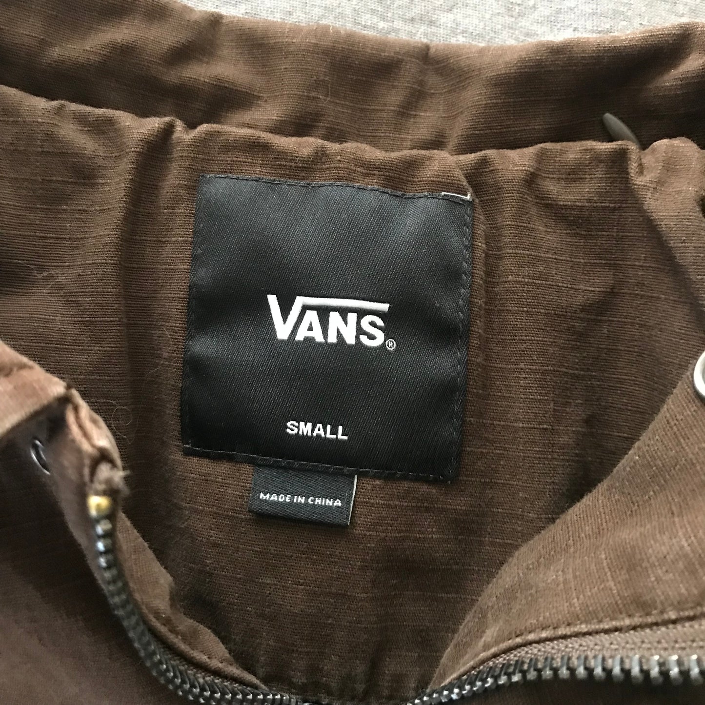 Vans Brown Cotton Full Zip Utility Jacket