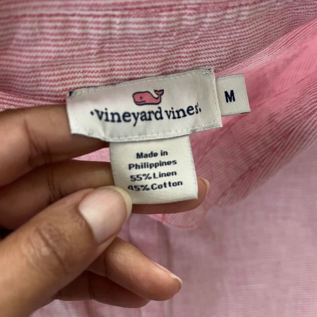 Vineyard Vines Red Cotton + Linen Shirt