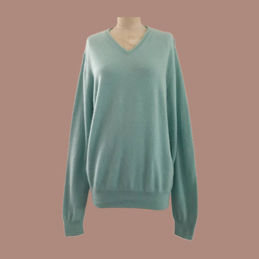 Uniqlo-Mint-Green-Cashmere-V-Neck-Sweater